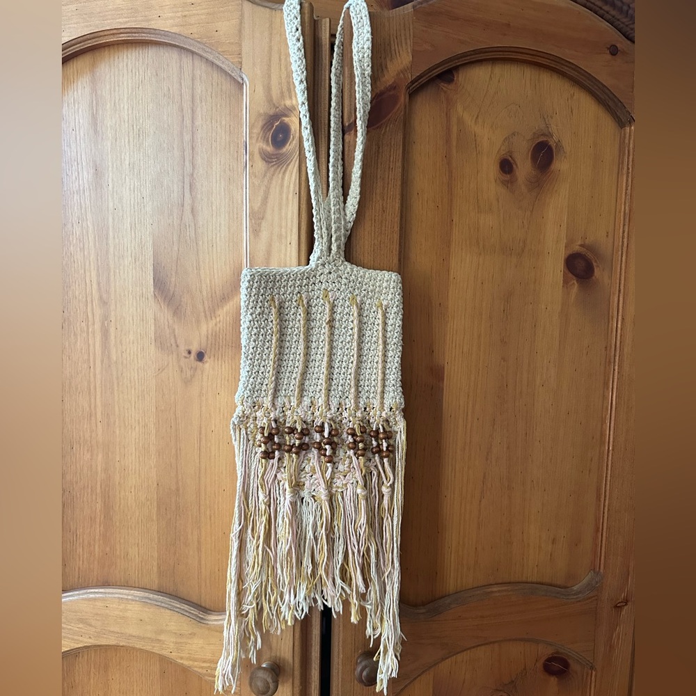 Handsmade macrame vintage 1970 shoulder bag